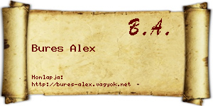 Bures Alex névjegykártya